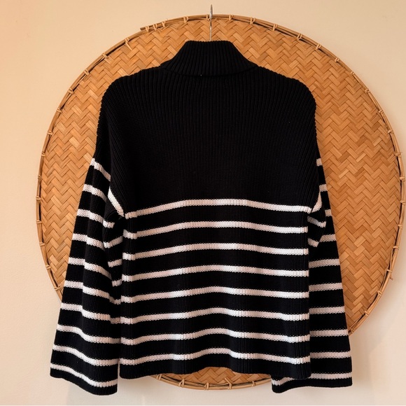 EDIKTED WOMEN BRETONS STRIPE QUARTER ZIP SWEATER NAUTICAL FISHERMANCORE PREPPY - Picture 12 of 16